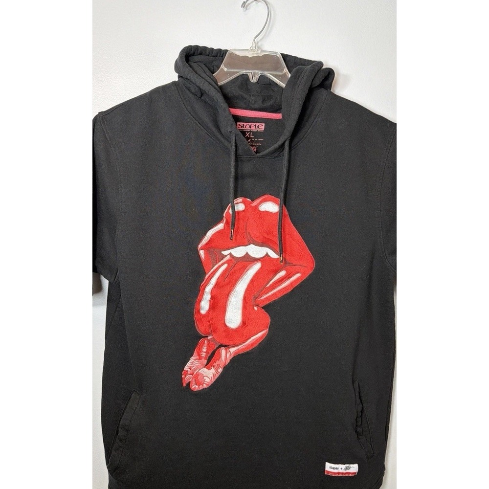 Staple X Ron English Embroidered Lady Lips Short Sleeve Streetwear Hoodie XL Men